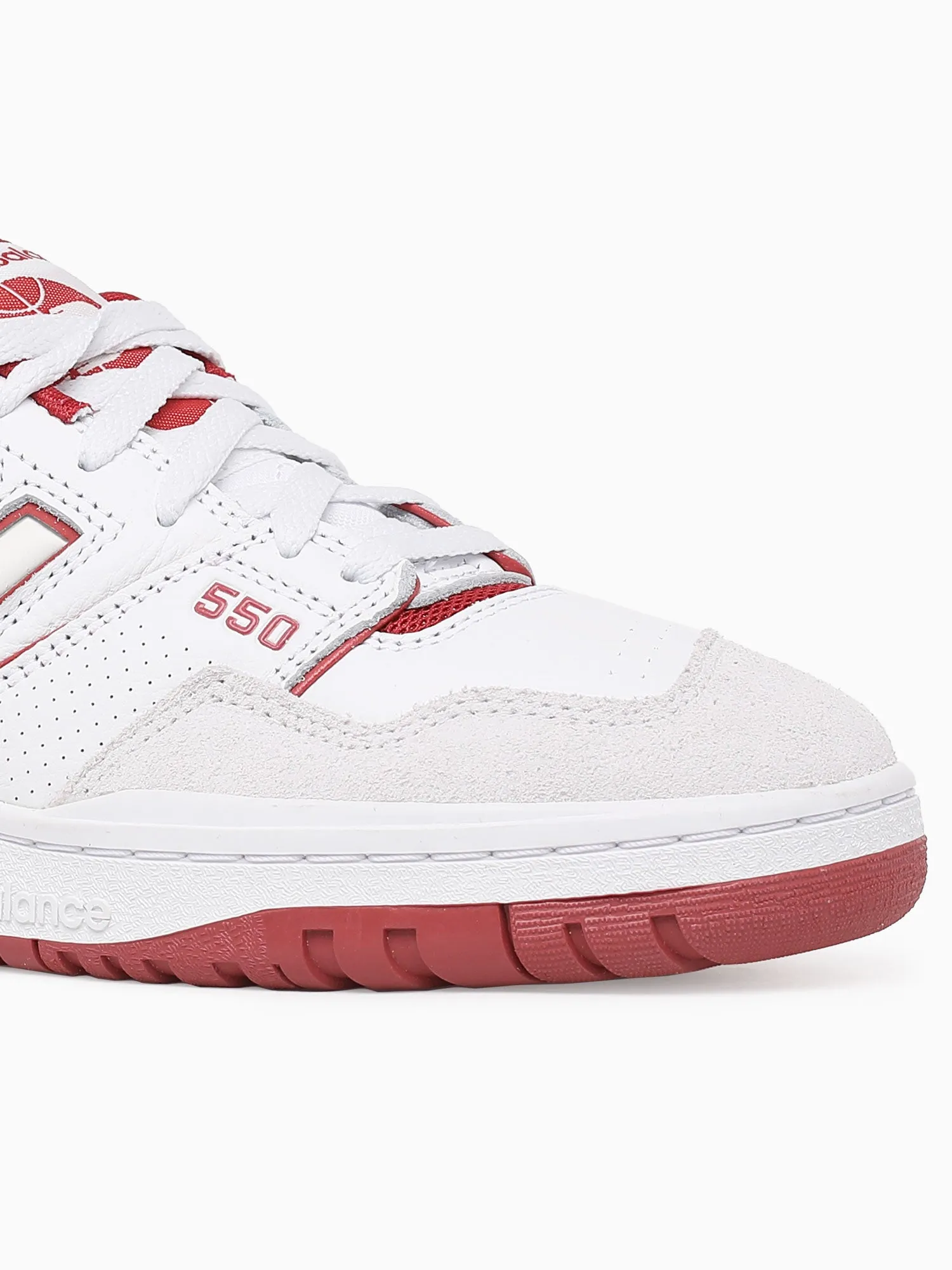 550 White Red leather