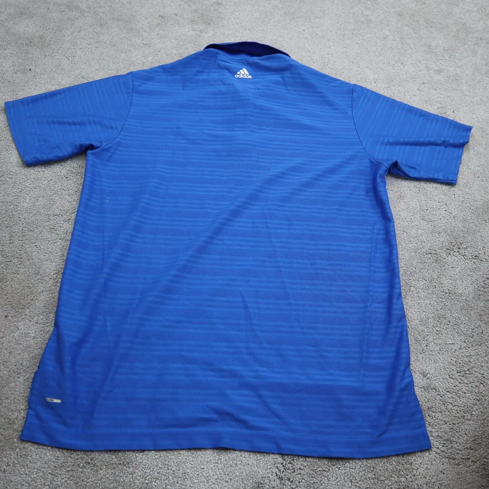 Adidas Climacool Mens Polo Shirt Short Sleeves High Low Side Slit Blue SZ Medium