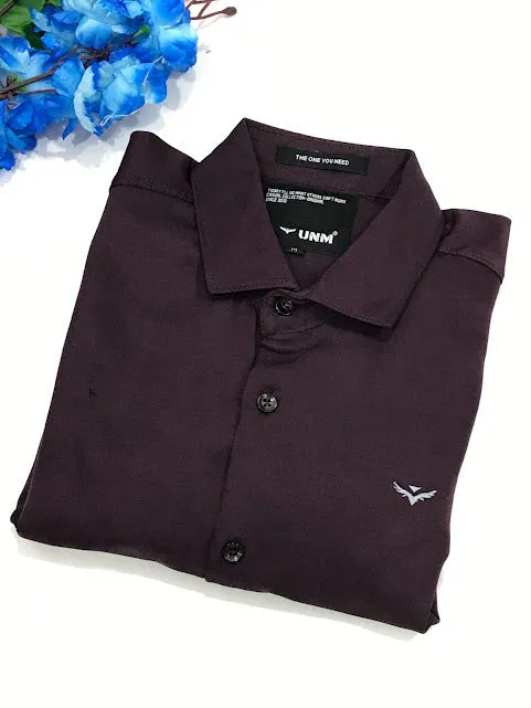 Appealing Violet Colored Full Sleeve Shining Shirt For Men