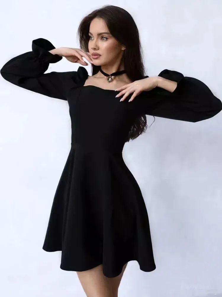 Autumn Bodycon Black Fashion 2024 Commuting Sexy Long Chic Sleeve Elegant Dress