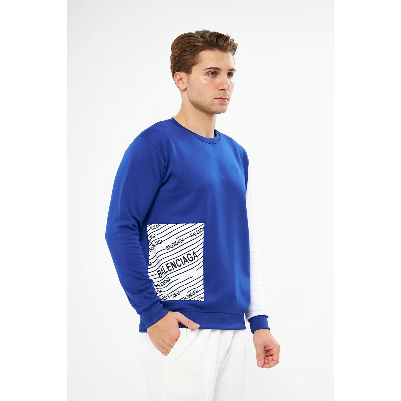 BGA Blue Sleeves Contrast Sweatshirt