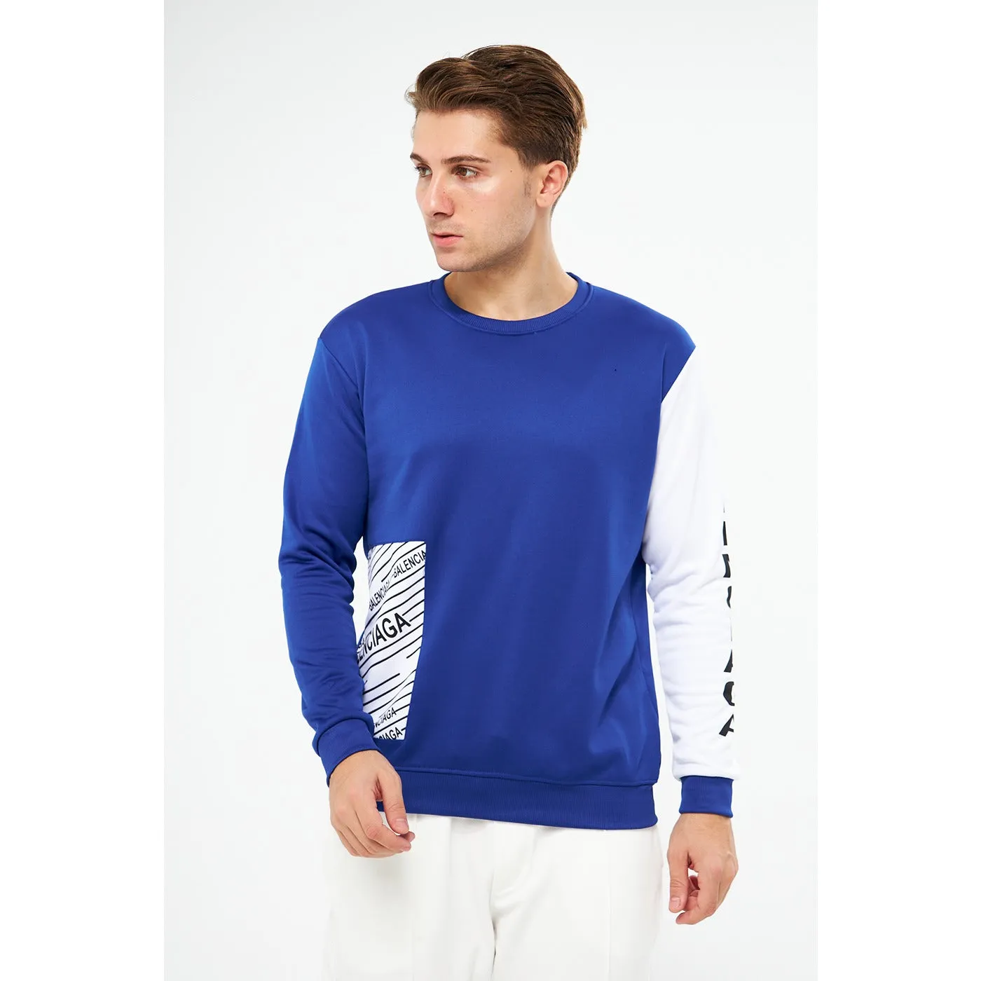 BGA Blue Sleeves Contrast Sweatshirt