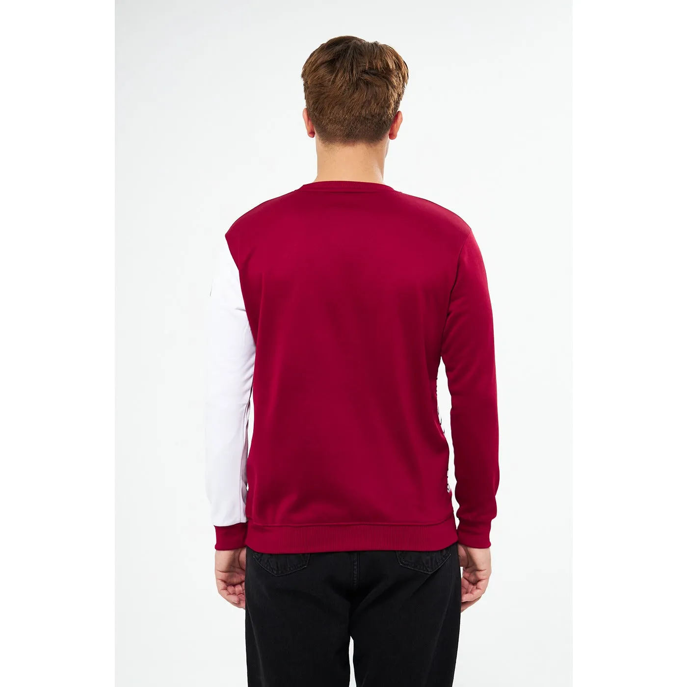 BGA Burgundy Sleeves Contrast Sweatshirt