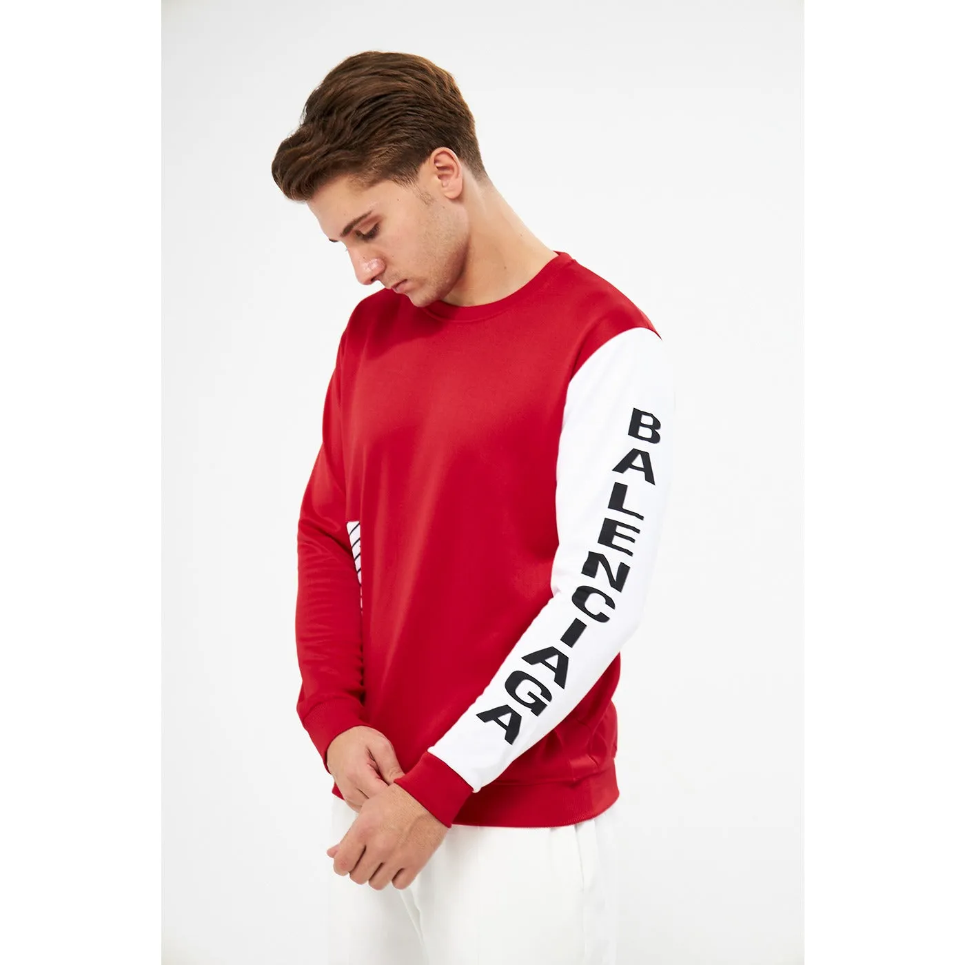 BGA Red Sleeves Contrast Sweatshirt