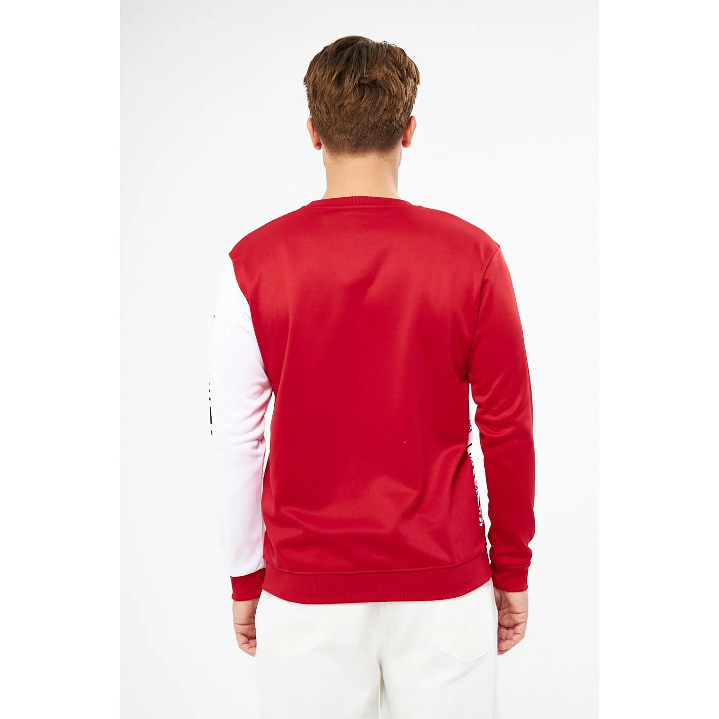 BGA Red Sleeves Contrast Sweatshirt