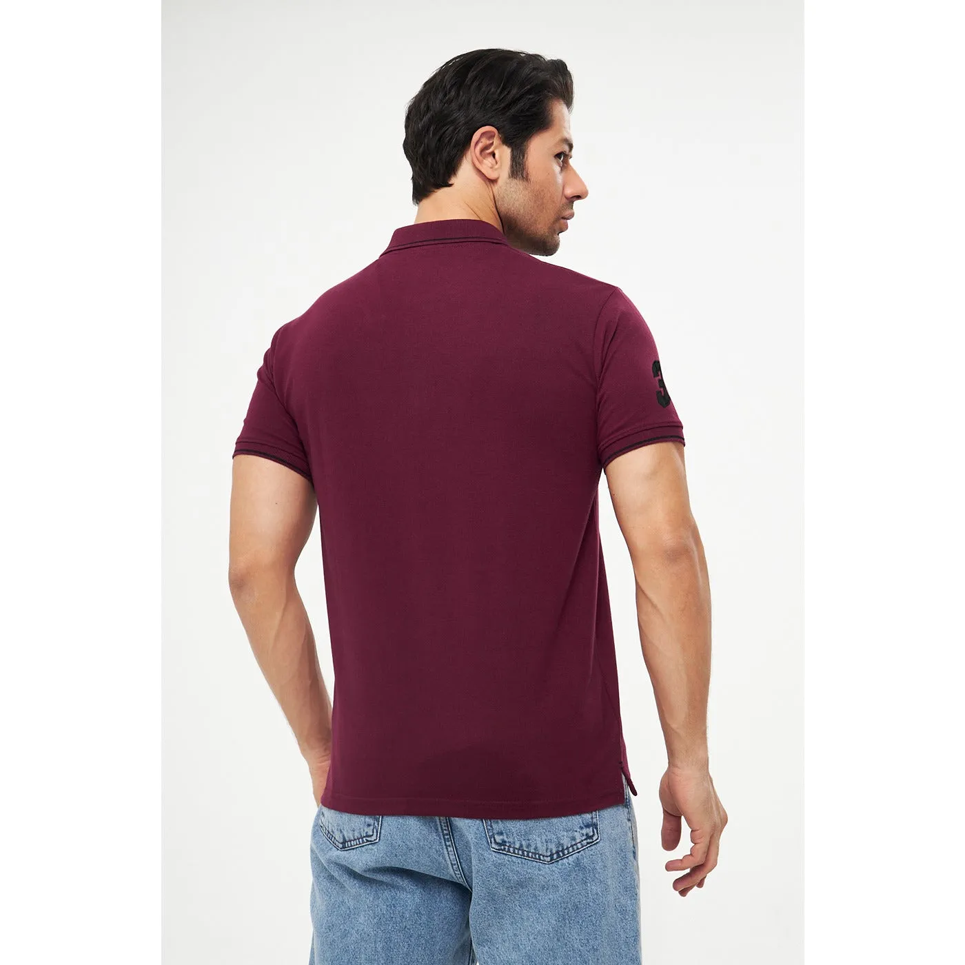 Burgundy RL Pique Polo