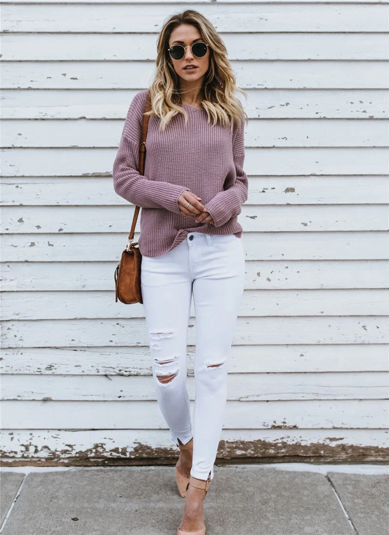 Criss Cross Sweater - Lilac