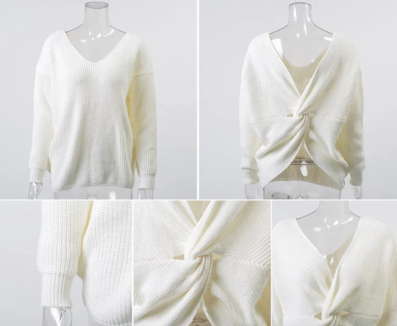 Criss Cross Sweater - White