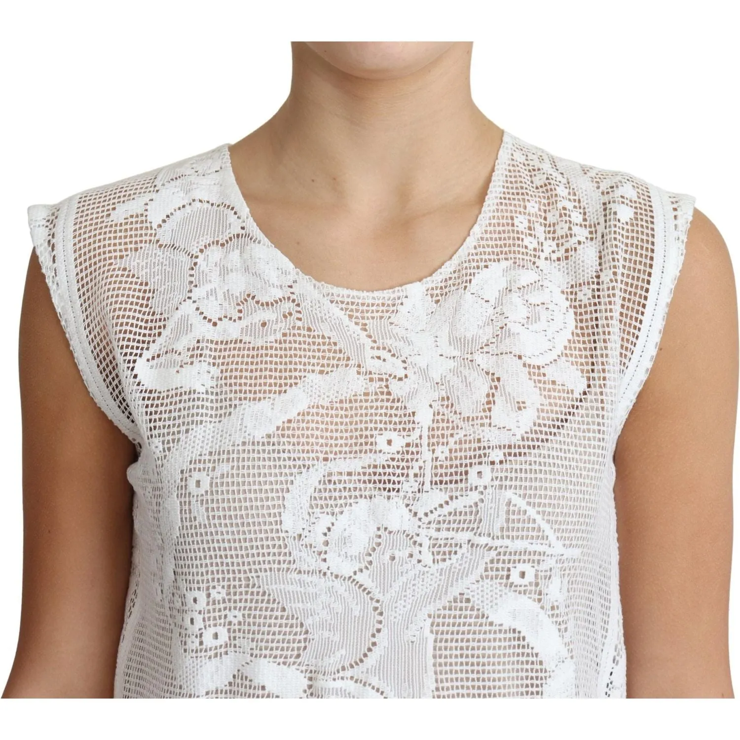 Dolce & Gabbana Chic Lace Floral Sleeveless Top