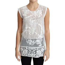 Dolce & Gabbana Chic Lace Floral Sleeveless Top