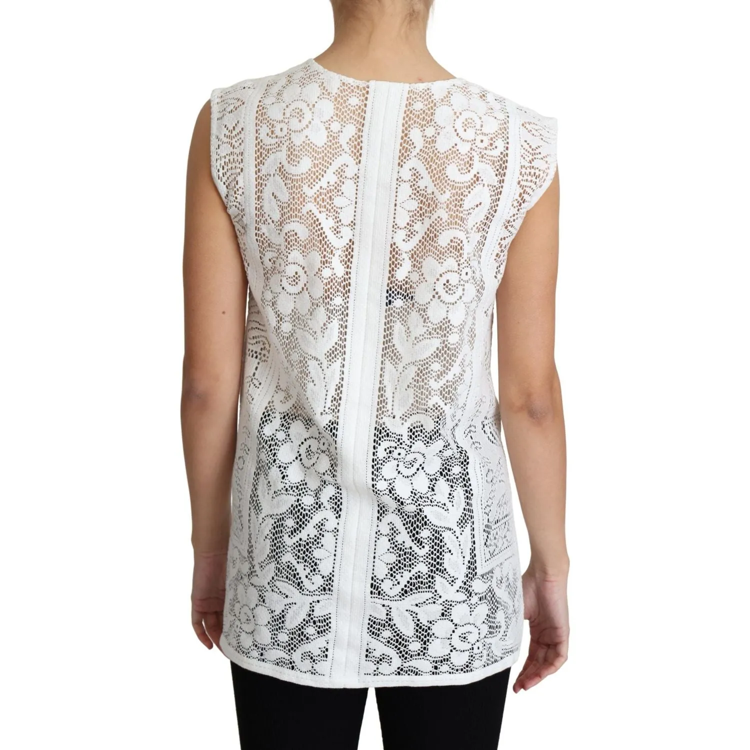 Dolce & Gabbana Chic Lace Floral Sleeveless Top