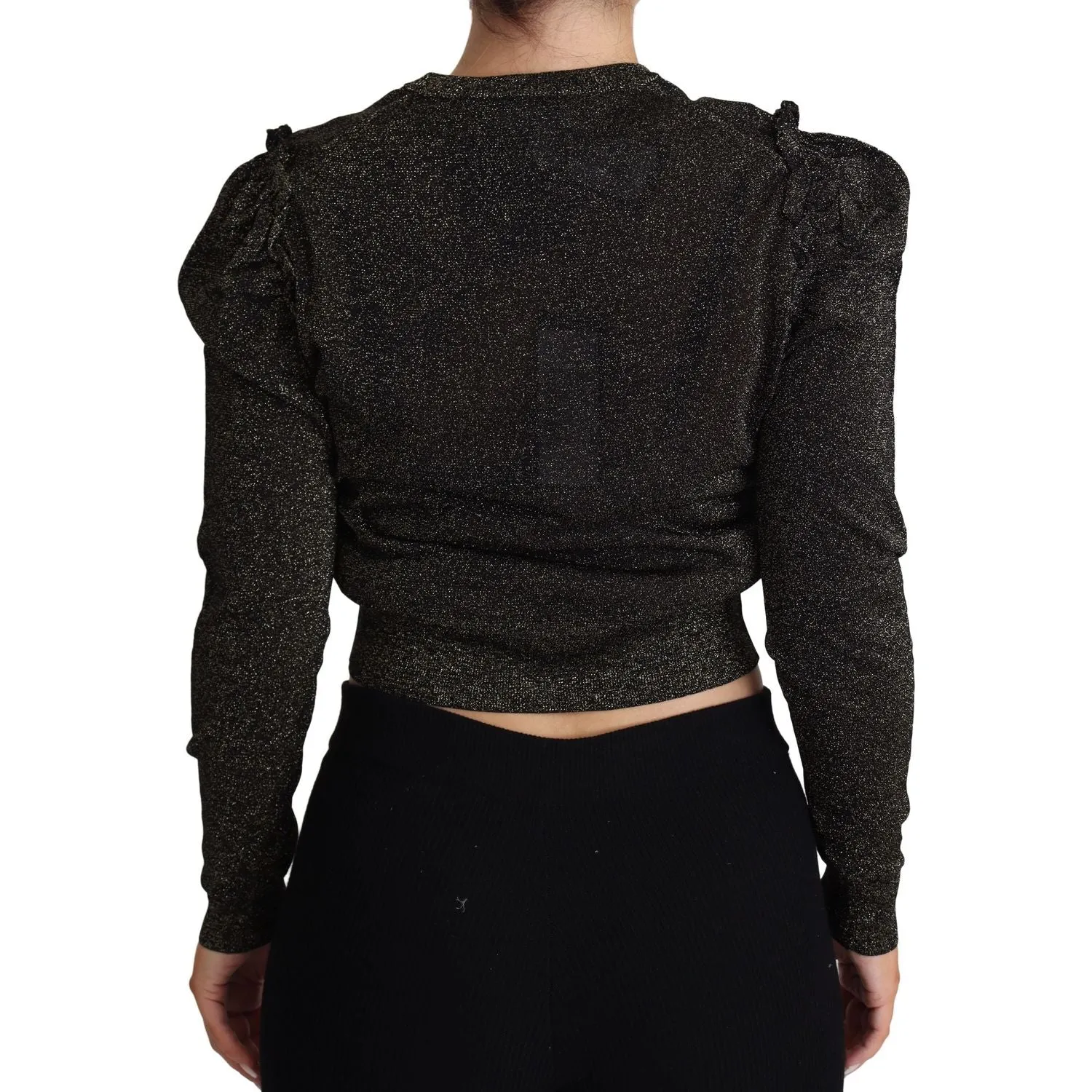 Dolce & Gabbana Elegant Cropped Sweater with Logo Detail