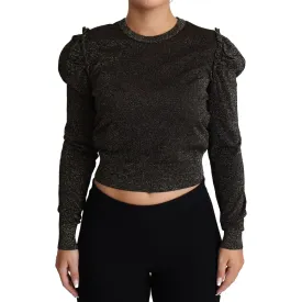 Dolce & Gabbana Elegant Cropped Sweater with Logo Detail