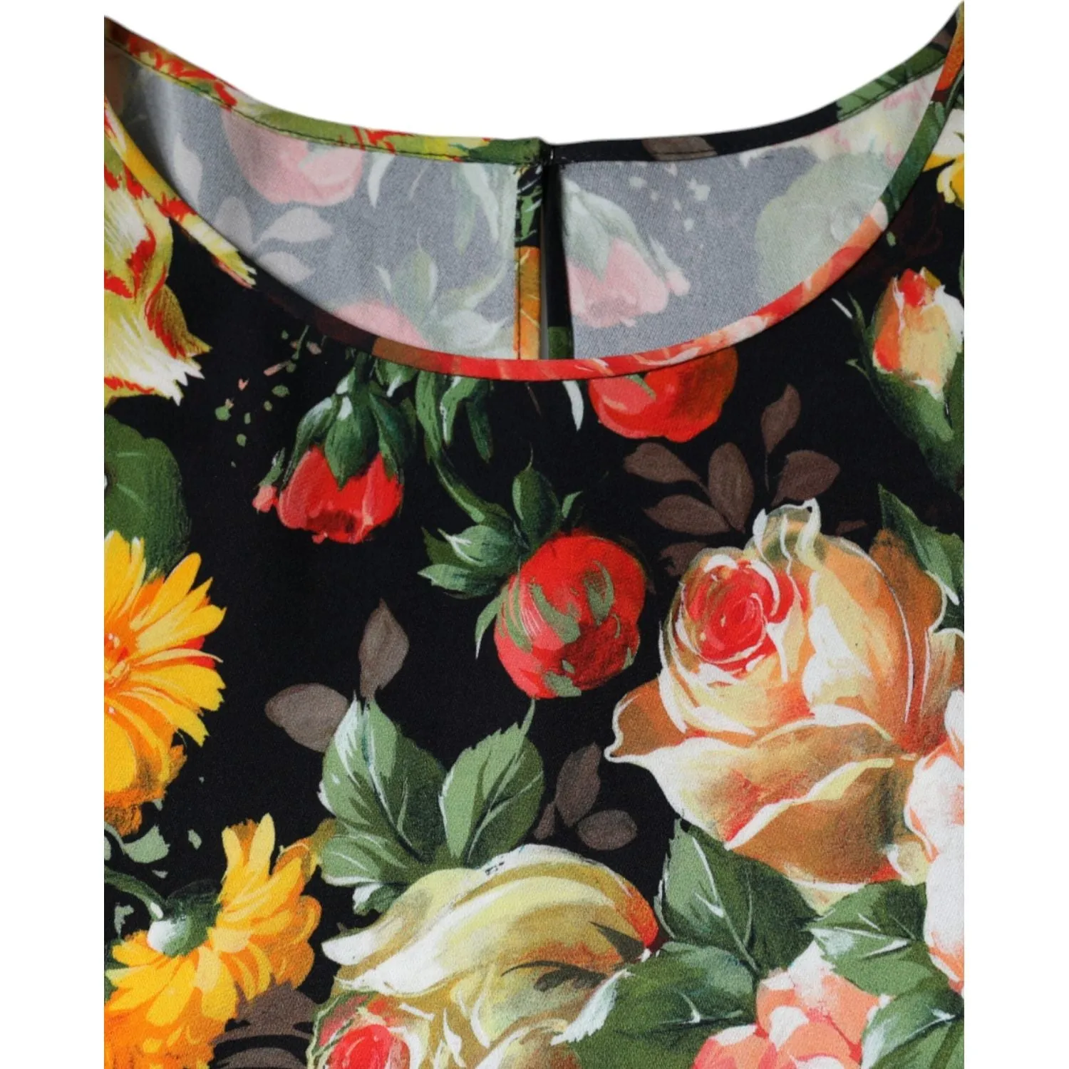 Dolce & Gabbana Multicolor Floral Viscose Round Neck Blouse Top