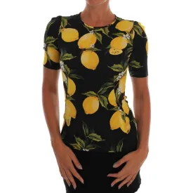 Dolce & Gabbana Sicilian Lemon Print Silk Blouse