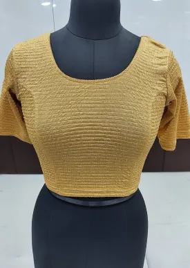 Elegant Gold Color Ready To Wear Stretchable Blouse For Women