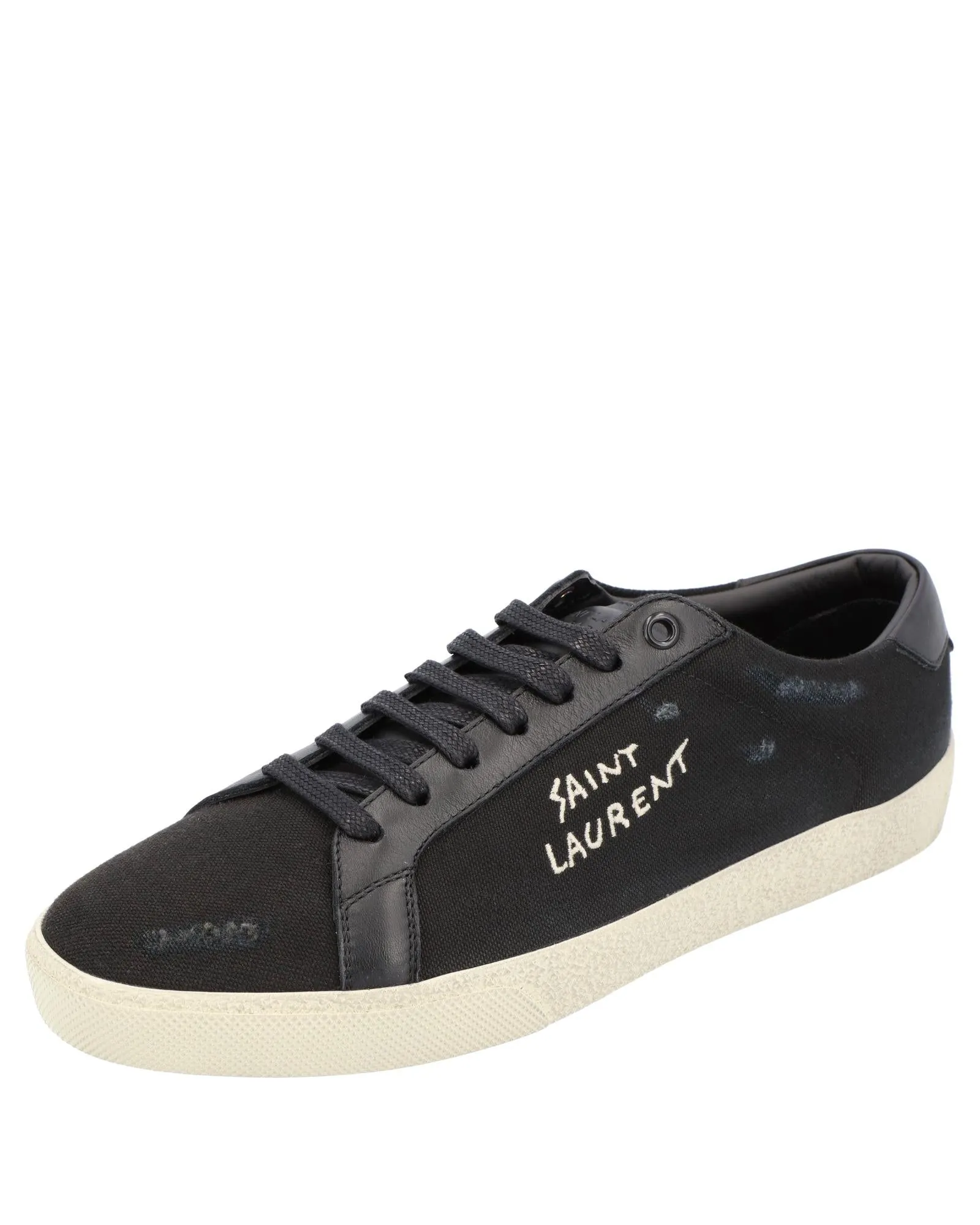 Embroidered Organic Cotton Sneakers with Rubber Sole