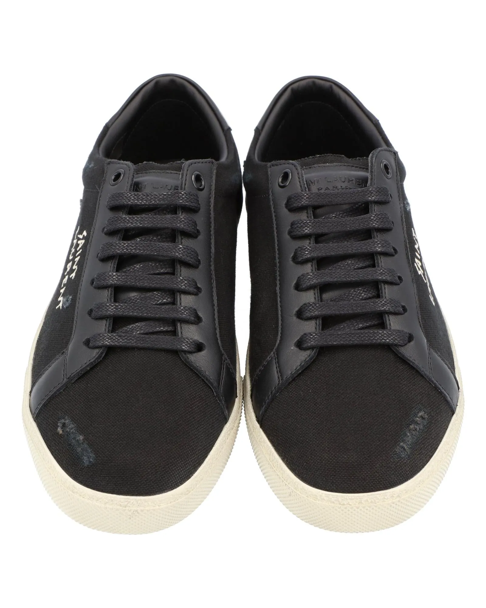 Embroidered Organic Cotton Sneakers with Rubber Sole