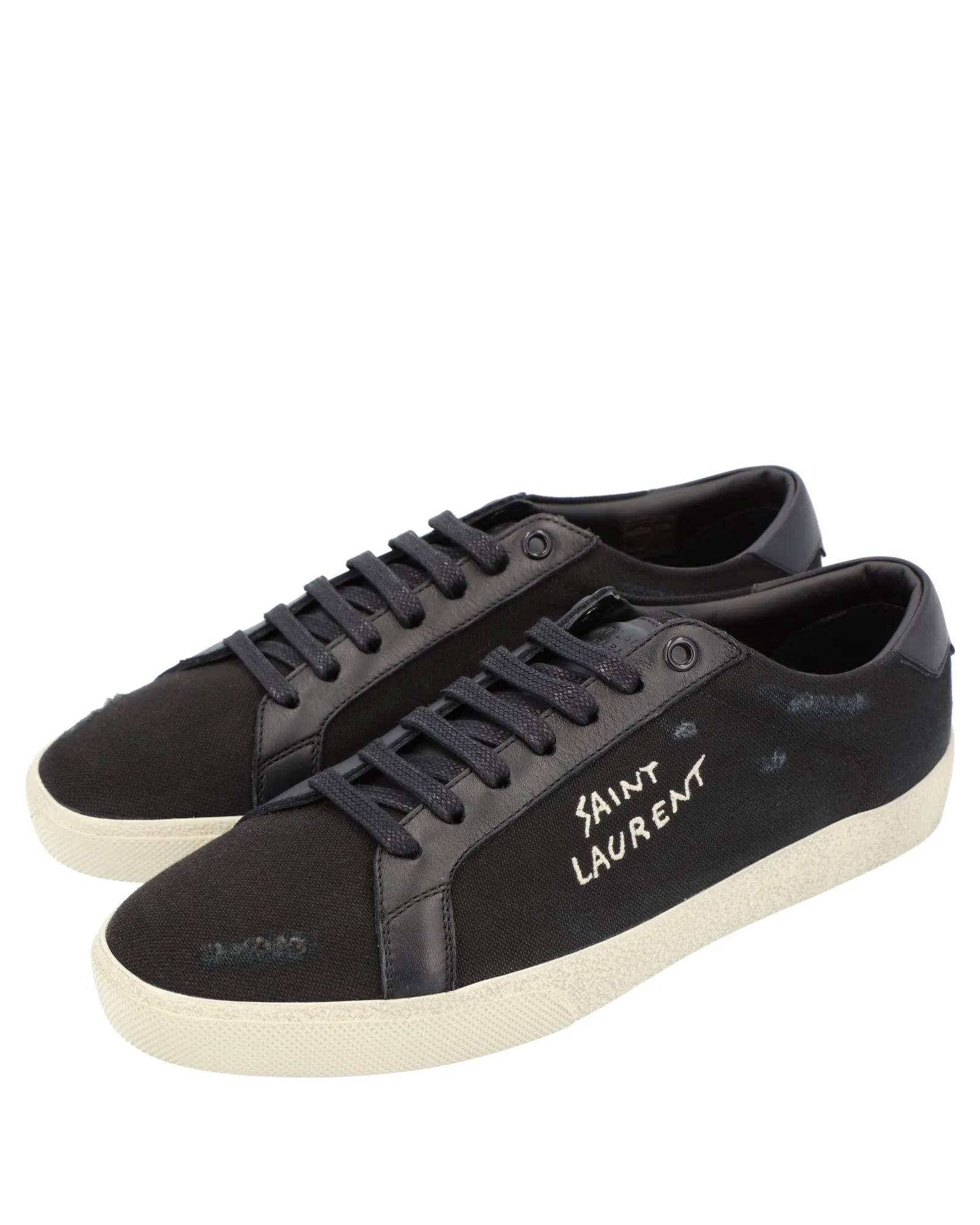 Embroidered Organic Cotton Sneakers with Rubber Sole