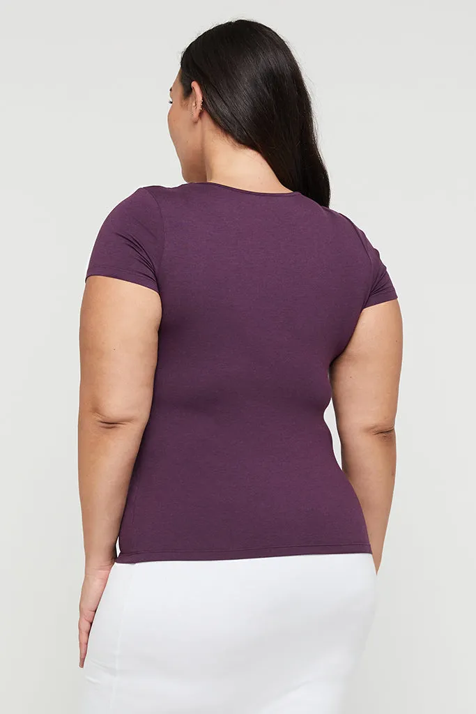 Essential Scoop Tee - Plum