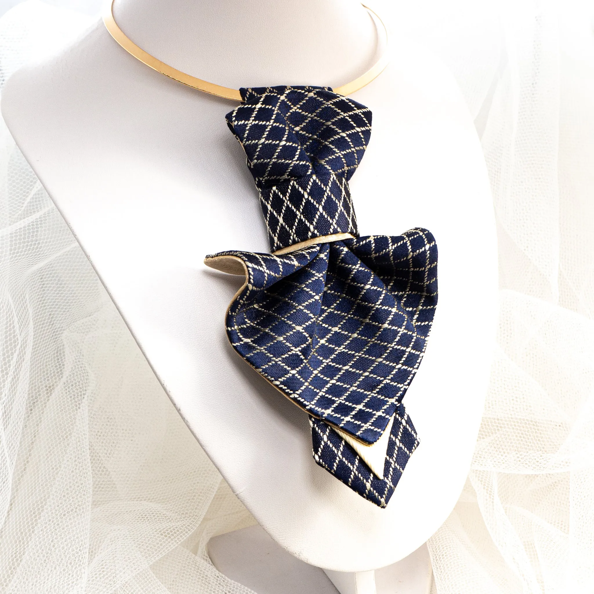 FEMALE BOW TIE "BLUE GOTHIC"