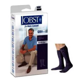 Jobst For Men Casual Knee-High, 30-40, Closed, Navy, X-Large