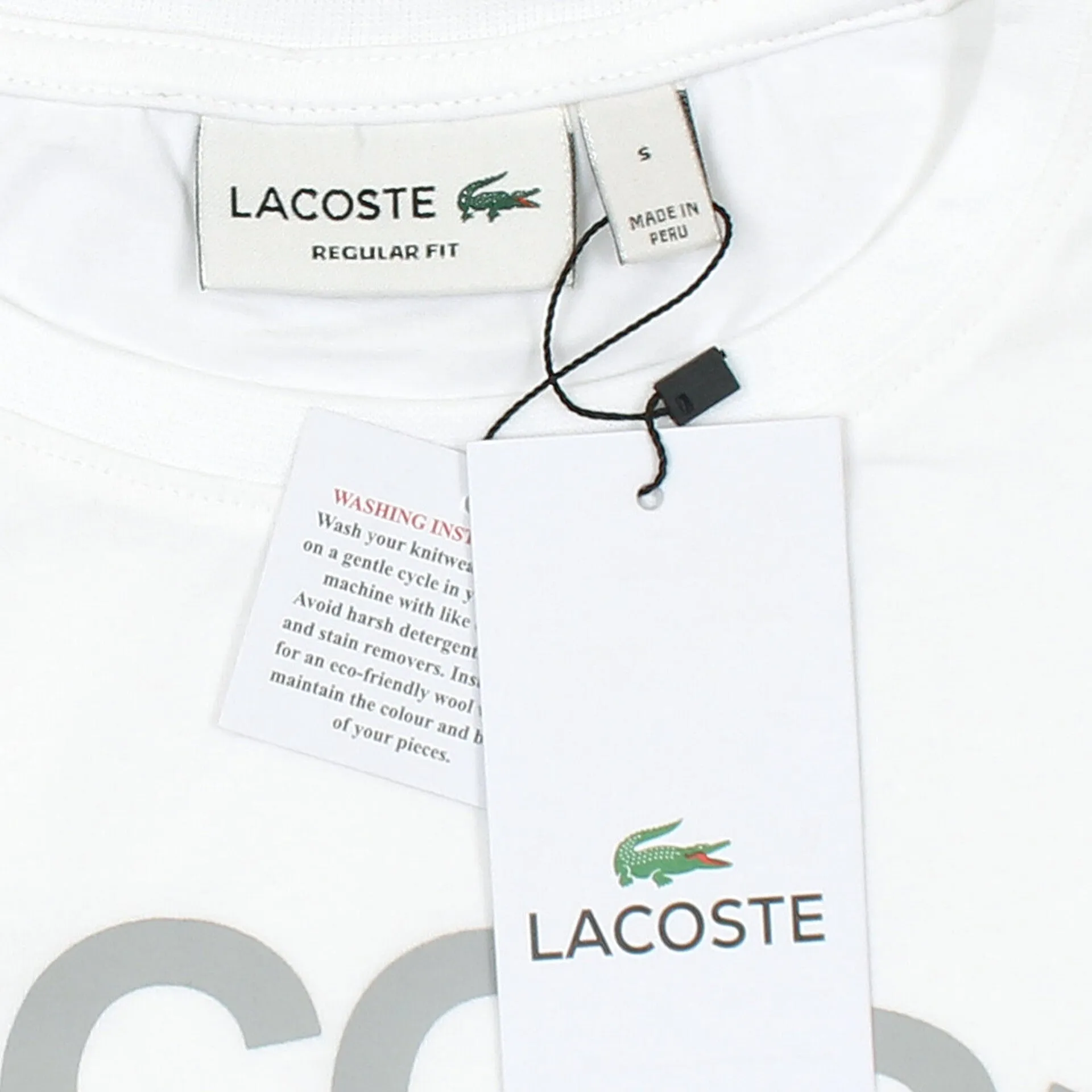 LC - Men 'White' Lacoste Printed Logo T-Shirt LC781