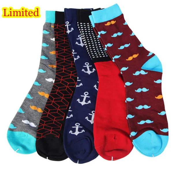 Match-Up Free Shipping combed cotton brand men socks,colorful dress socks (5 pairs / lot )  no gift box