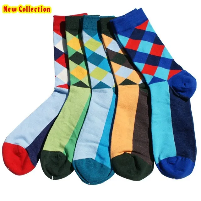 Match-Up Free Shipping combed cotton brand men socks,colorful dress socks (5 pairs / lot )  no gift box