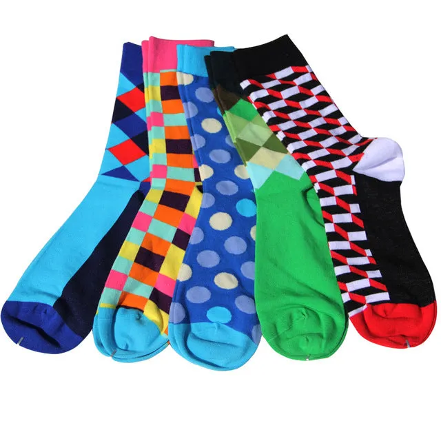 Match-Up Free Shipping combed cotton brand men socks,colorful dress socks (5 pairs / lot )  no gift box