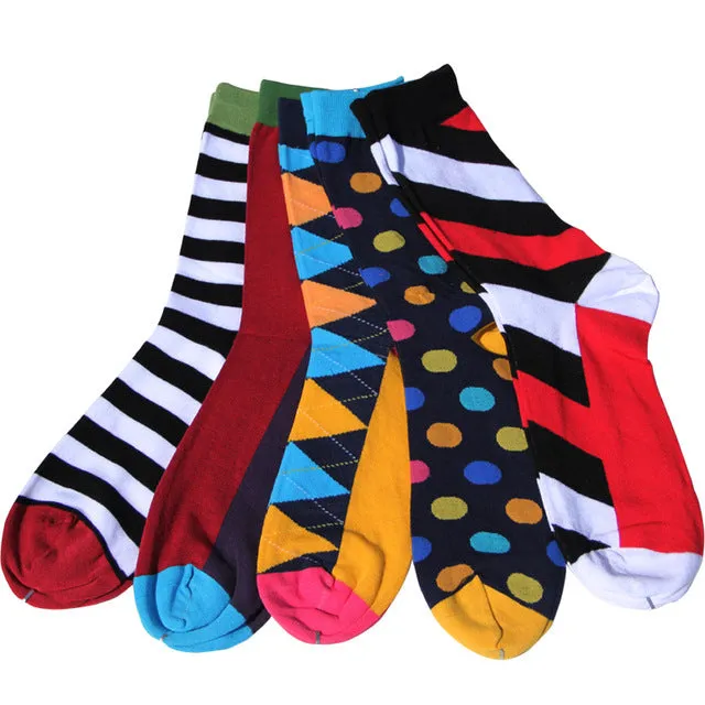 Match-Up Free Shipping combed cotton brand men socks,colorful dress socks (5 pairs / lot )  no gift box