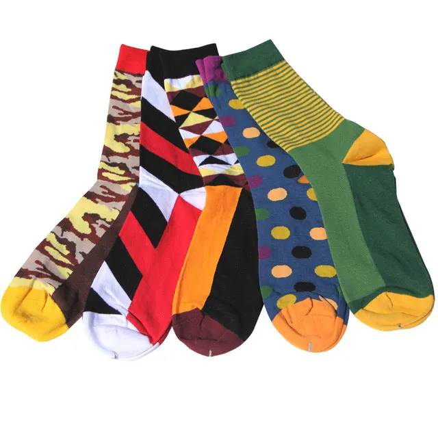 Match-Up Free Shipping combed cotton brand men socks,colorful dress socks (5 pairs / lot )  no gift box