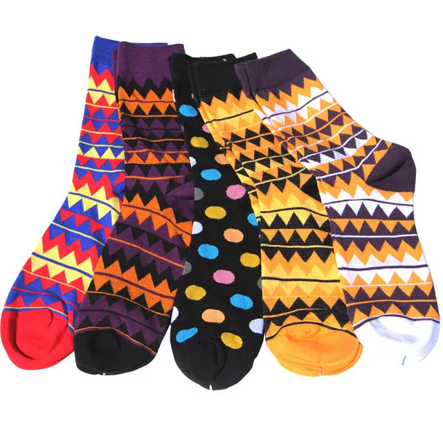 Match-Up Free Shipping combed cotton brand men socks,colorful dress socks (5 pairs / lot )  no gift box