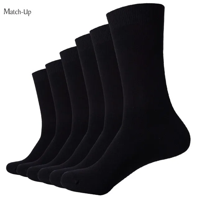 Match-Up Socks  New styles men Black Business Cotton socks Wedding socks (6Pairs) US size (7.5-12)