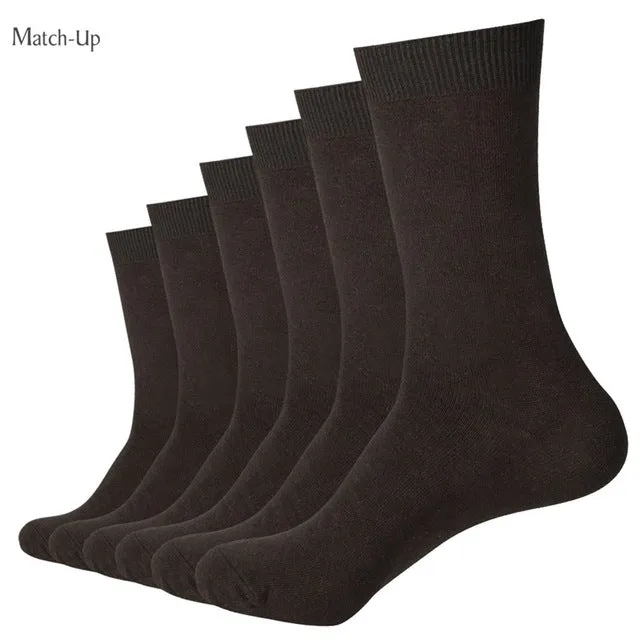 Match-Up Socks  New styles men Black Business Cotton socks Wedding socks (6Pairs) US size (7.5-12)