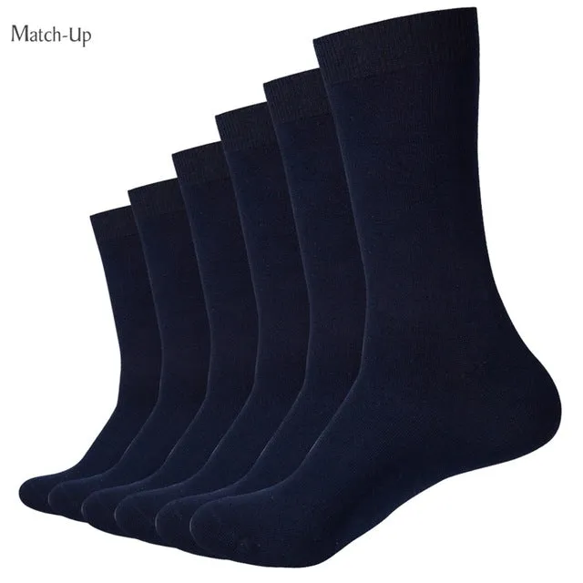 Match-Up Socks  New styles men Black Business Cotton socks Wedding socks (6Pairs) US size (7.5-12)