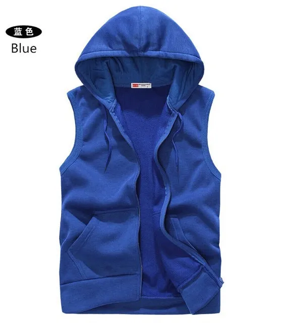 Mens Sleeveless Hoodies Fashion Casual Hooded Sweatshirt Men Hip Hop Hoodie Men's Sportswear High Quality 5 Color Size M-XXL A36