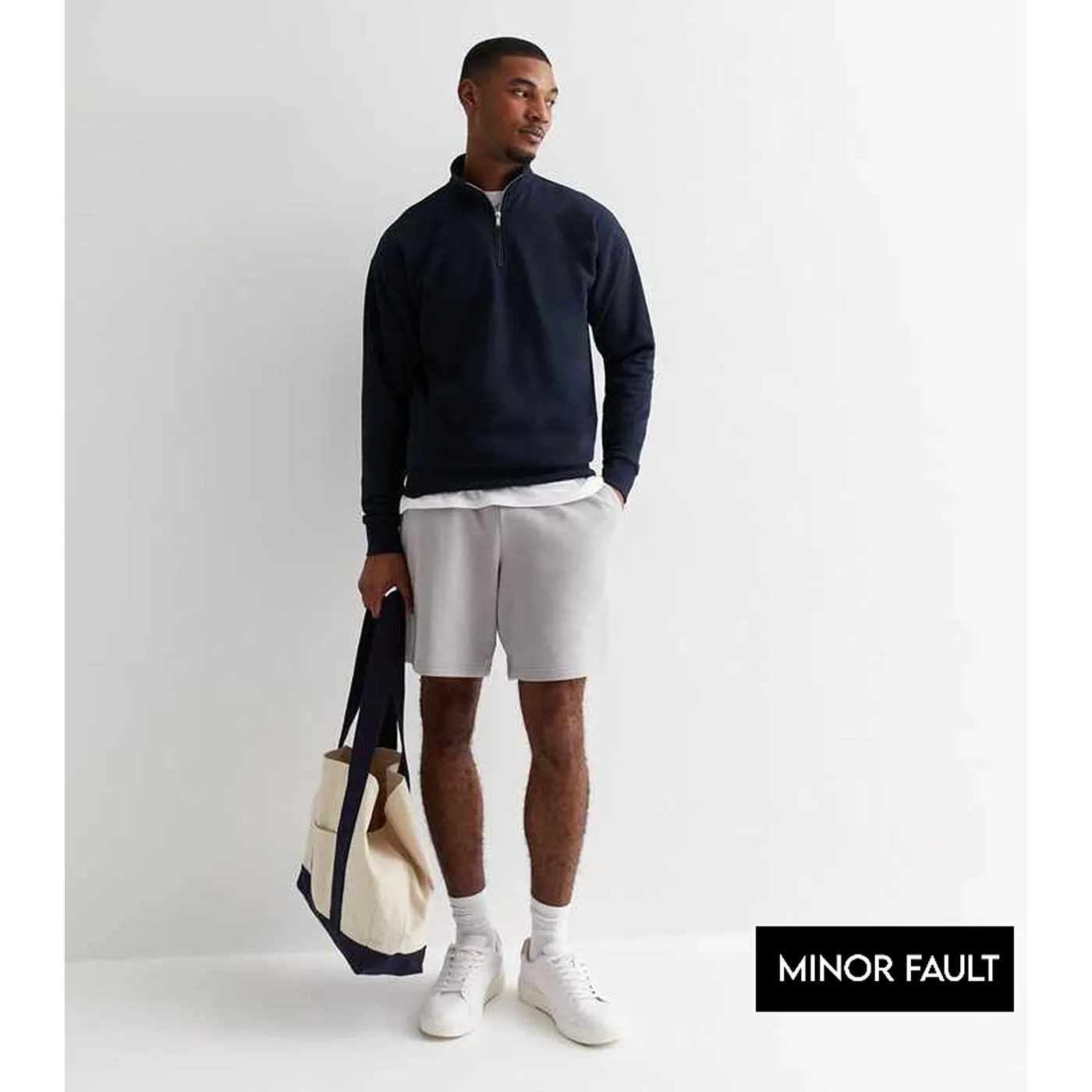 (Minor Fault) Navy Half Zip Sweatshirt