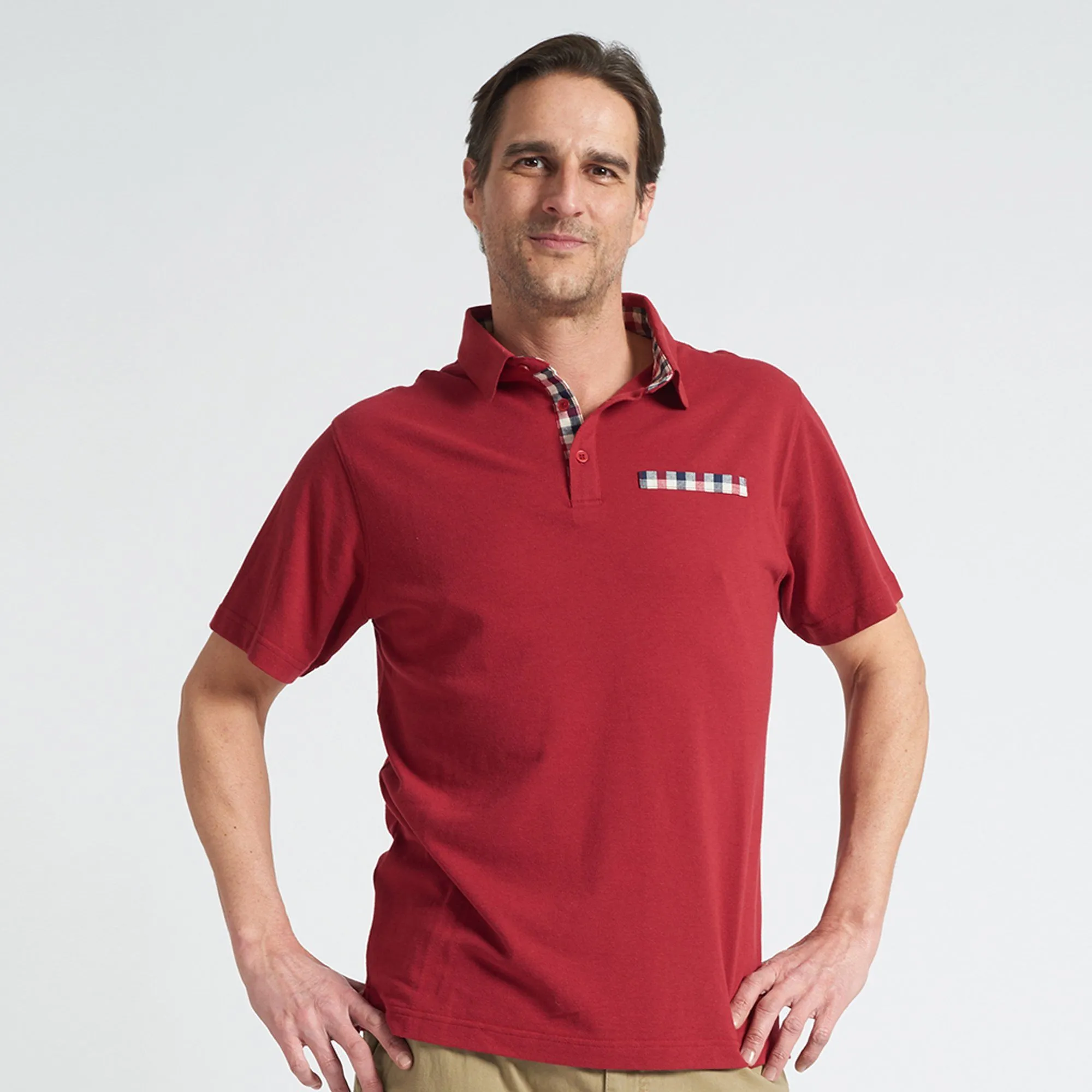 Polargear - Burgundy Polo Shirt With A Decorative Pocket