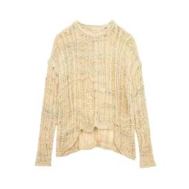 Pre Order:  Casual Hollowed Out Knitted Sweater