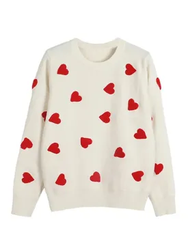 Pre Order:  Vintage Love Heart Embroidery Sweater