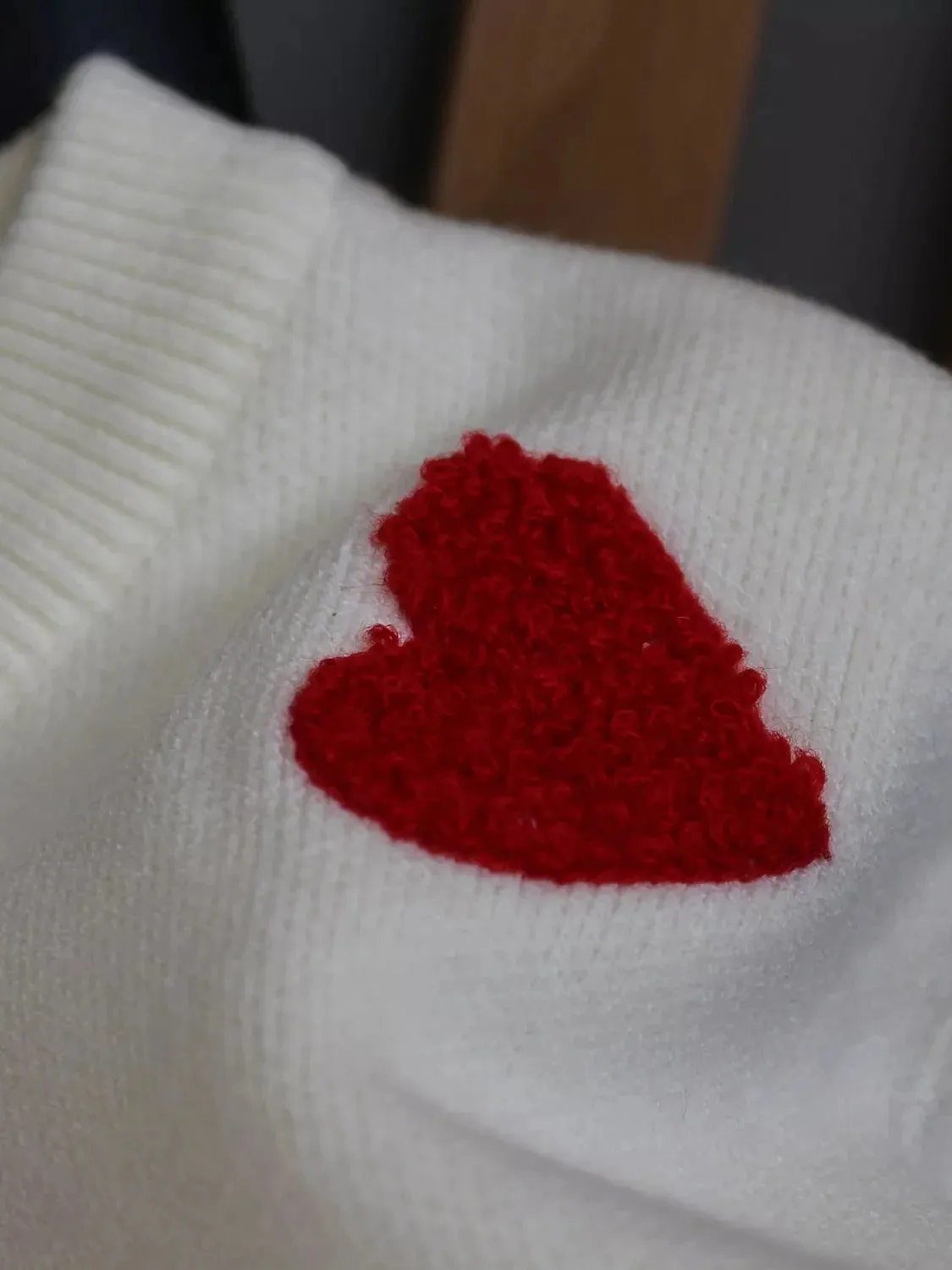 Pre Order:  Vintage Love Heart Embroidery Sweater