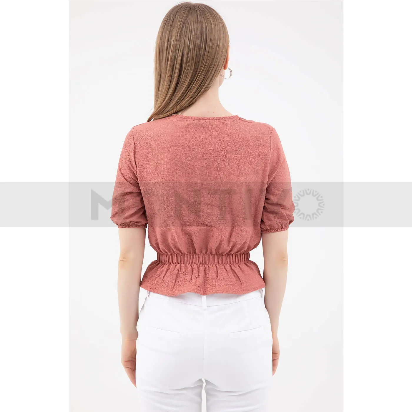 Rose Waist Pleated Top