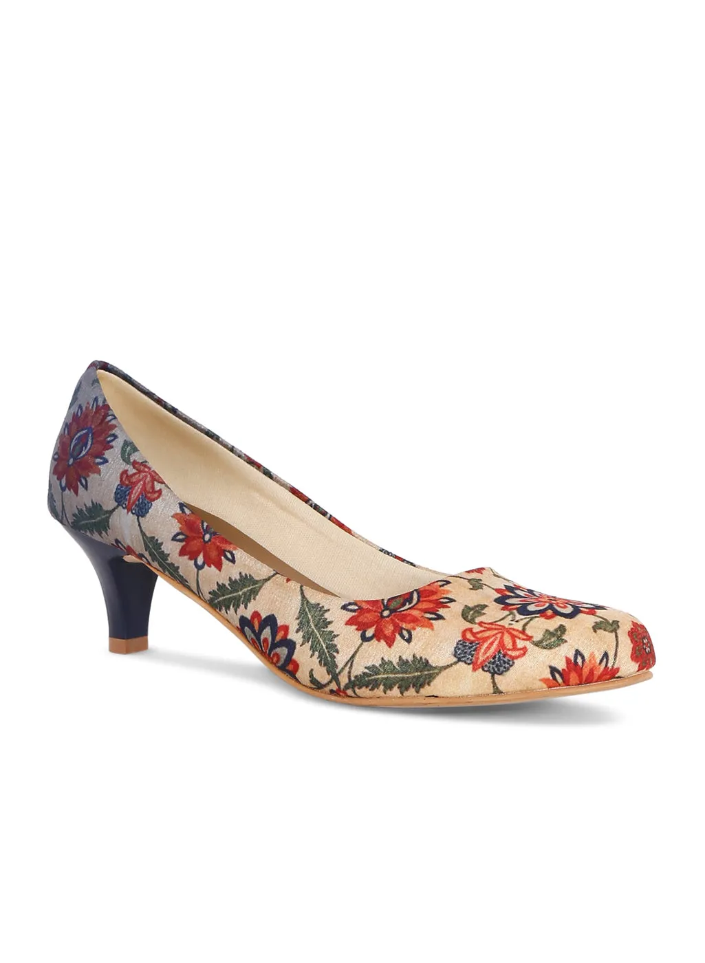 Shaded Mughal Print Ethnic Kitten Heels