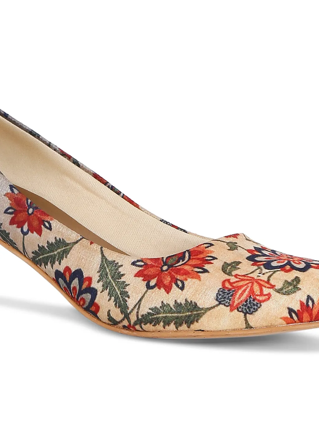 Shaded Mughal Print Ethnic Kitten Heels