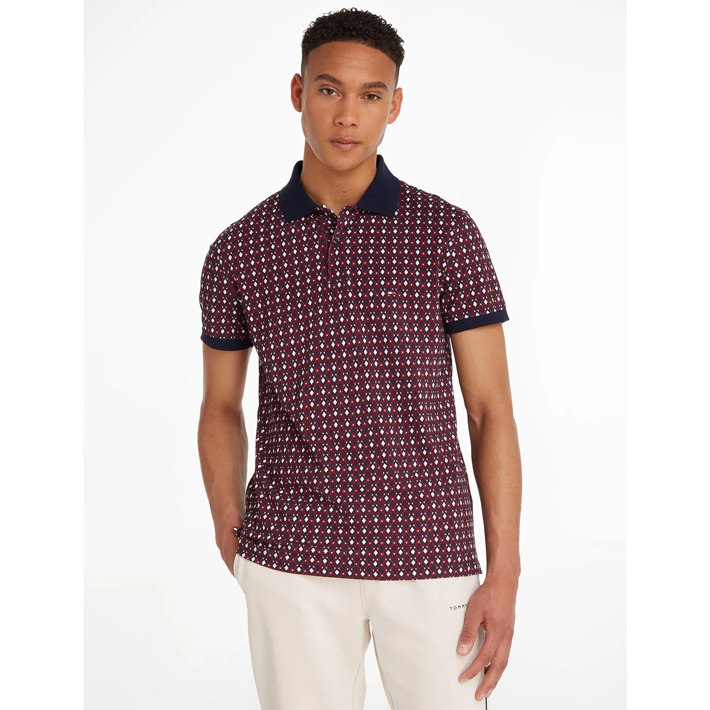 TH Geo Print Red Polo