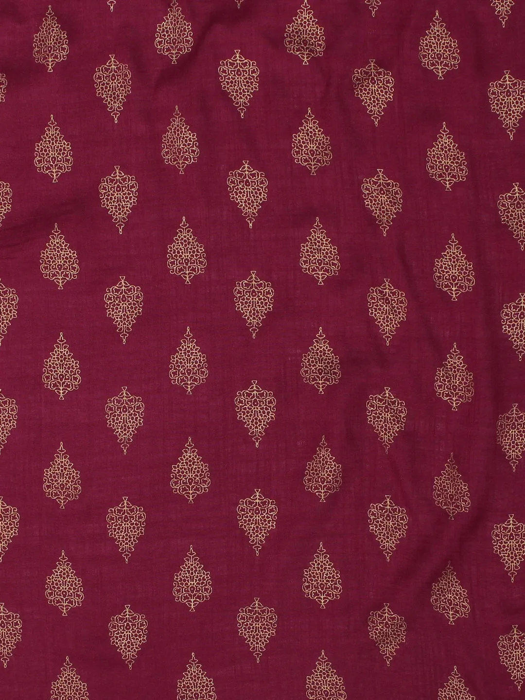 Women Burgundy Solid Dupatta Set