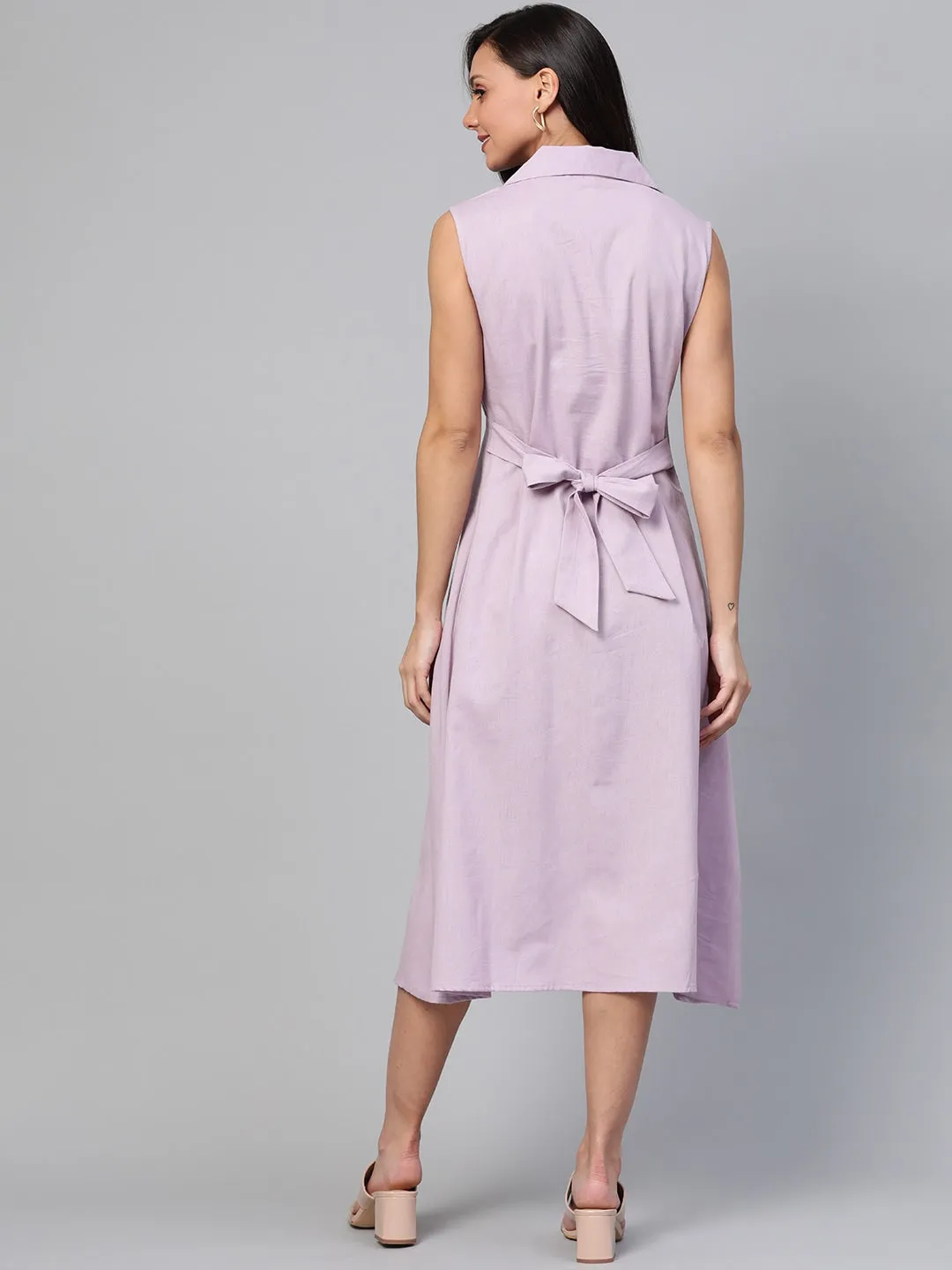 Women Lavender Solid Dress