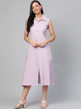 Women Lavender Solid Dress