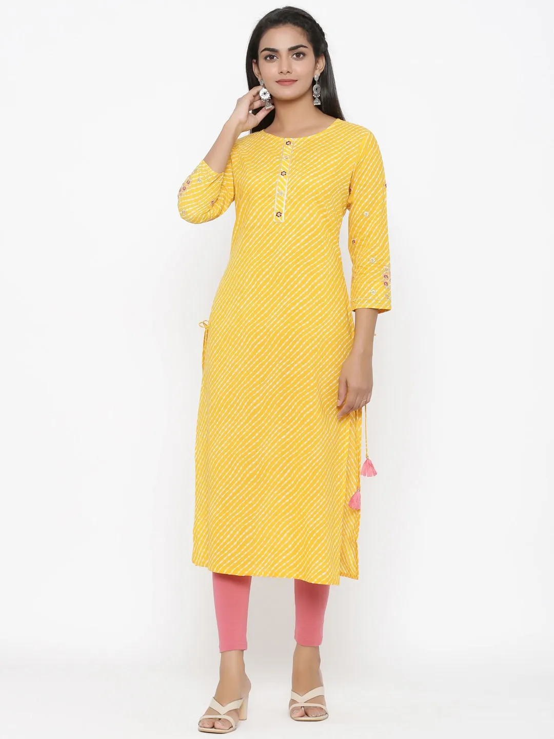 Women Yellow Straight Kurta